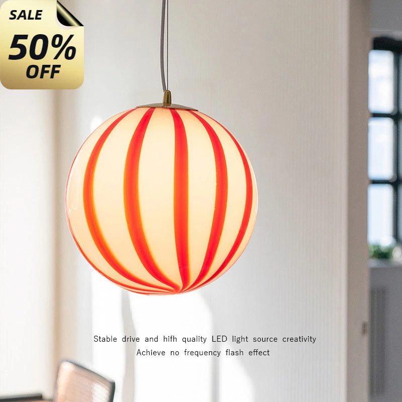 Circus Candy Pendant Lamp Creative Macaron Ball Lamp Kids Room Decor-Lamp Home Bedroom Orange Green Art Hanging Lamps