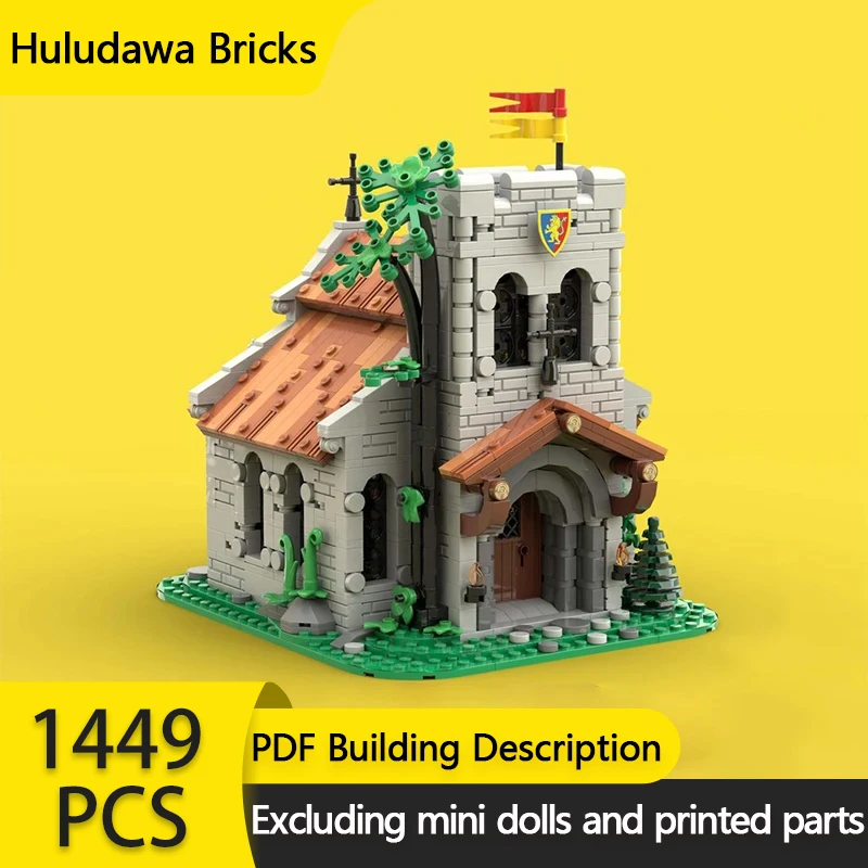 Medieval Street View Model MOC Building Bricks Lion Castle Church Modular Technology Gifts Holiday Assemble Children Toys Suit