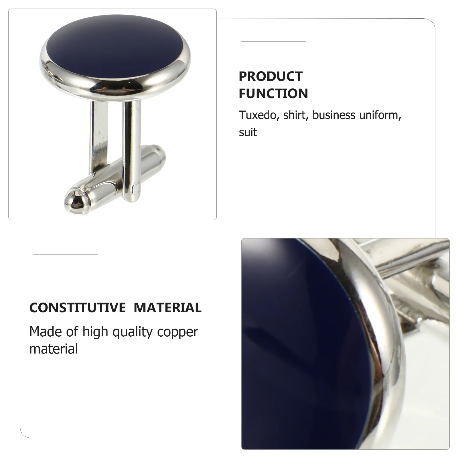 

8pcs 1 Drop Oil Links Round Shape Copper Links Set For Men French Style Shirt Cuff Studs Classic Durable Cuff Studs Set