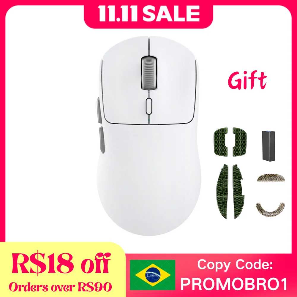 

Kysona M600 V2 White PAW3395 Wireless Gaming Esports Mouse 55g 26000DPI 6 Buttons Optical PAM3395 Computer Mice For Laptop PC