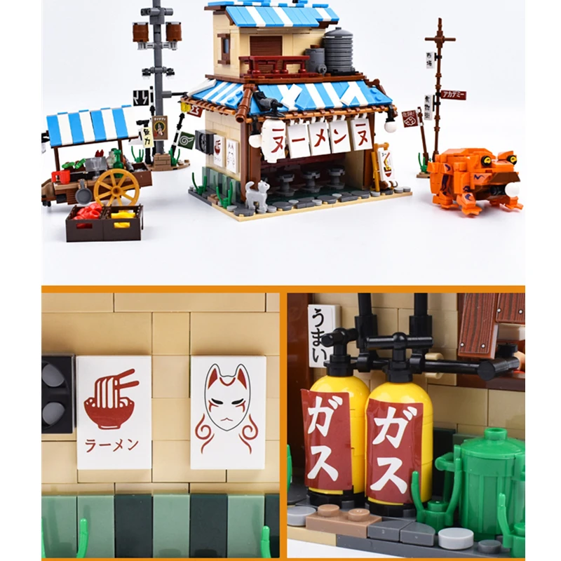 NEW 2024 Ramen Noodles House Shop Uzumakis Kakashis Uchihas Mitsukis Gaaras Building Blocks Classic Model Sets Bricks Kids Kits