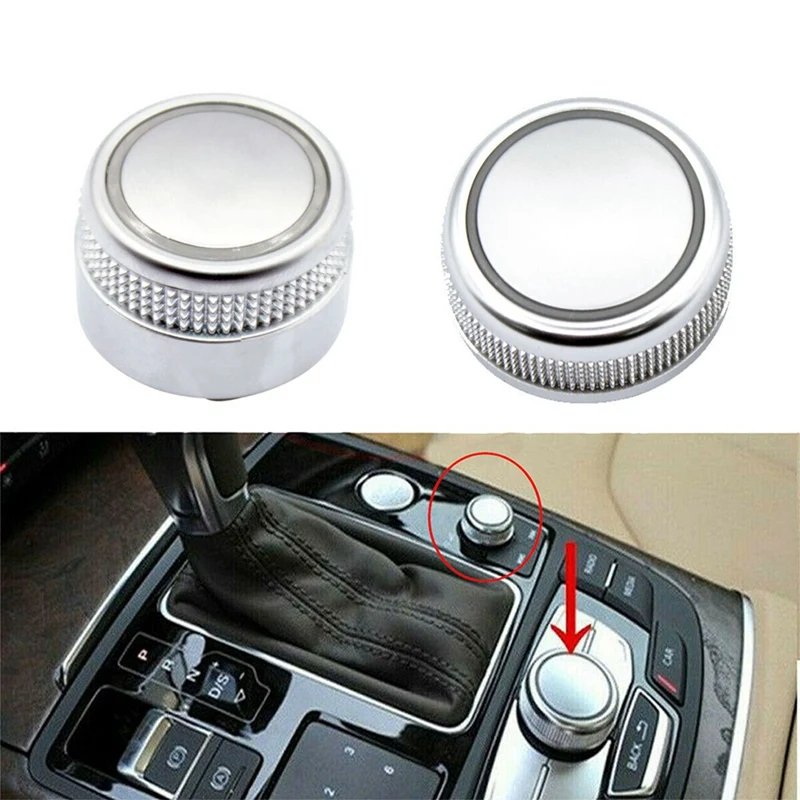 4G0919069 4G0919070 MMI Radio Volume Knob Rotary Button Switch & Menu Switch Setting Cover Cap For  A6 A7 2011-2018