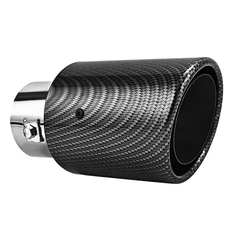 

AEA7-LED Muffler Carbon Fiber Exhaust Muffler Pipe Tip 63-65Mm Inlet Luminous Tail Throat Auto Modified Stainless Tail Throat