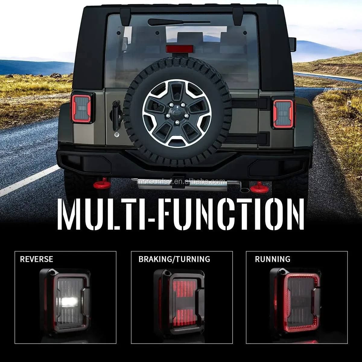 For Jeep Tail Light Smoked 12V light Rear Lamp Led Taillights Brake Light for Jeep Wrangler JK