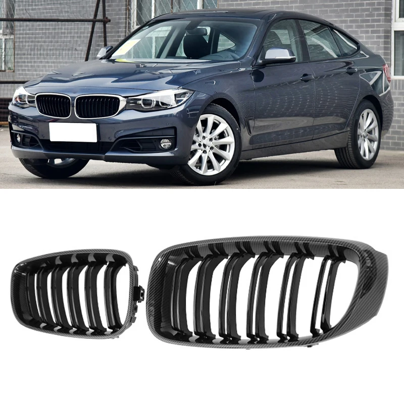 

Car Front Grills Bumper Grille Racing Grill Carbon Fiber Black Grilles For BMW 3 Series GT F34 320i 328i 335i XDrive 2013-2020