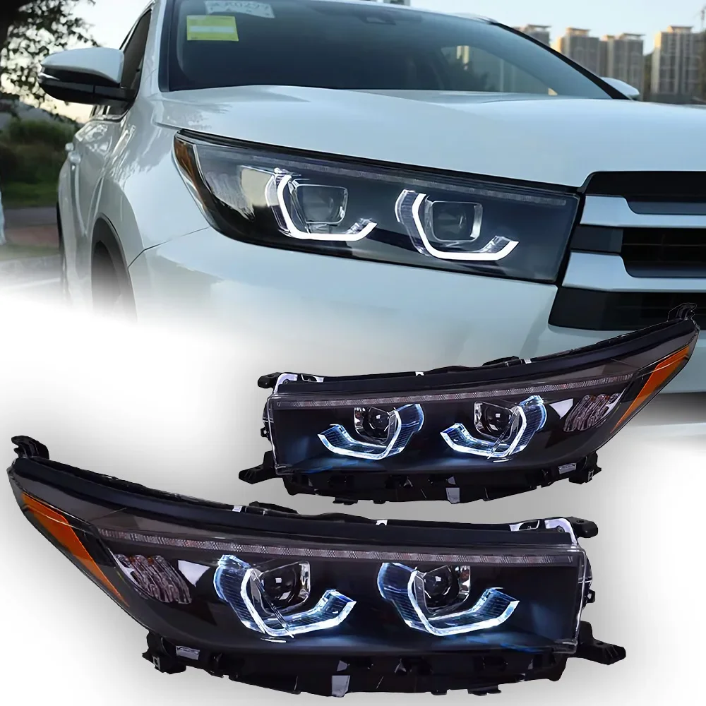 Car Lights for Highlander Headlight Projector Lens 2018-21 Kluger Dynamic Signal Head Lamp LED Headlights Drl Automotive