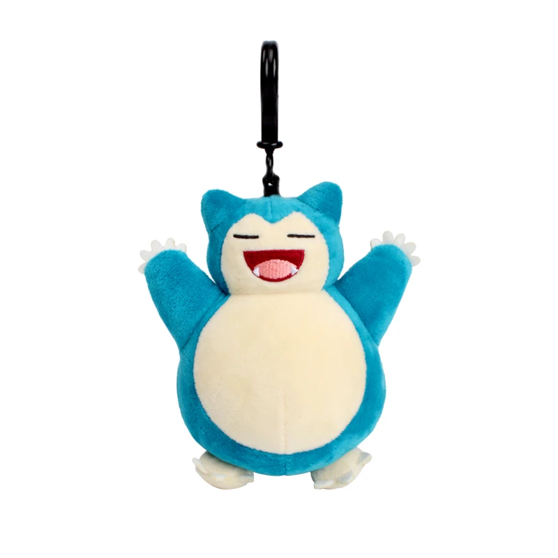 Oryginalne zwierzęta Pokemon seria Pikachu Snorlax Kawaii pluszowe zabawki śliczny wisiorek brelok brelok prezenty na imprezę urodzinową dla dziecka chłopiec