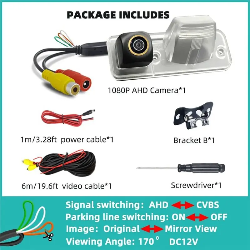 เทคโนโลยีใหม่สำหรับยูโรแวน คาราเวลล์ ทรานสปอร์ตเตอร์ ปี 1990-2003 รองรับ 1080P AHD 170 °   กล้องมองหลังพร้อมขายึด