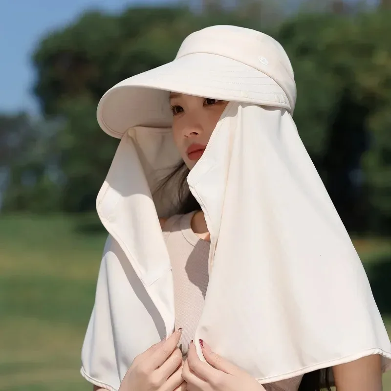 

Women's Outdoor Sun Hat Face Covering UV Protection Tea Picking Cap Fashionable Neck Scarf Design Summer New Arrival
