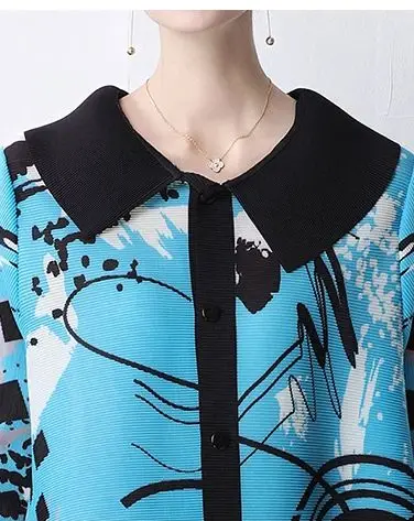 Miyake plissado lapela vestido 2025 verão novo tamanho grande abotoado cardigan vestido plissado xadrez emenda magia vestido longo