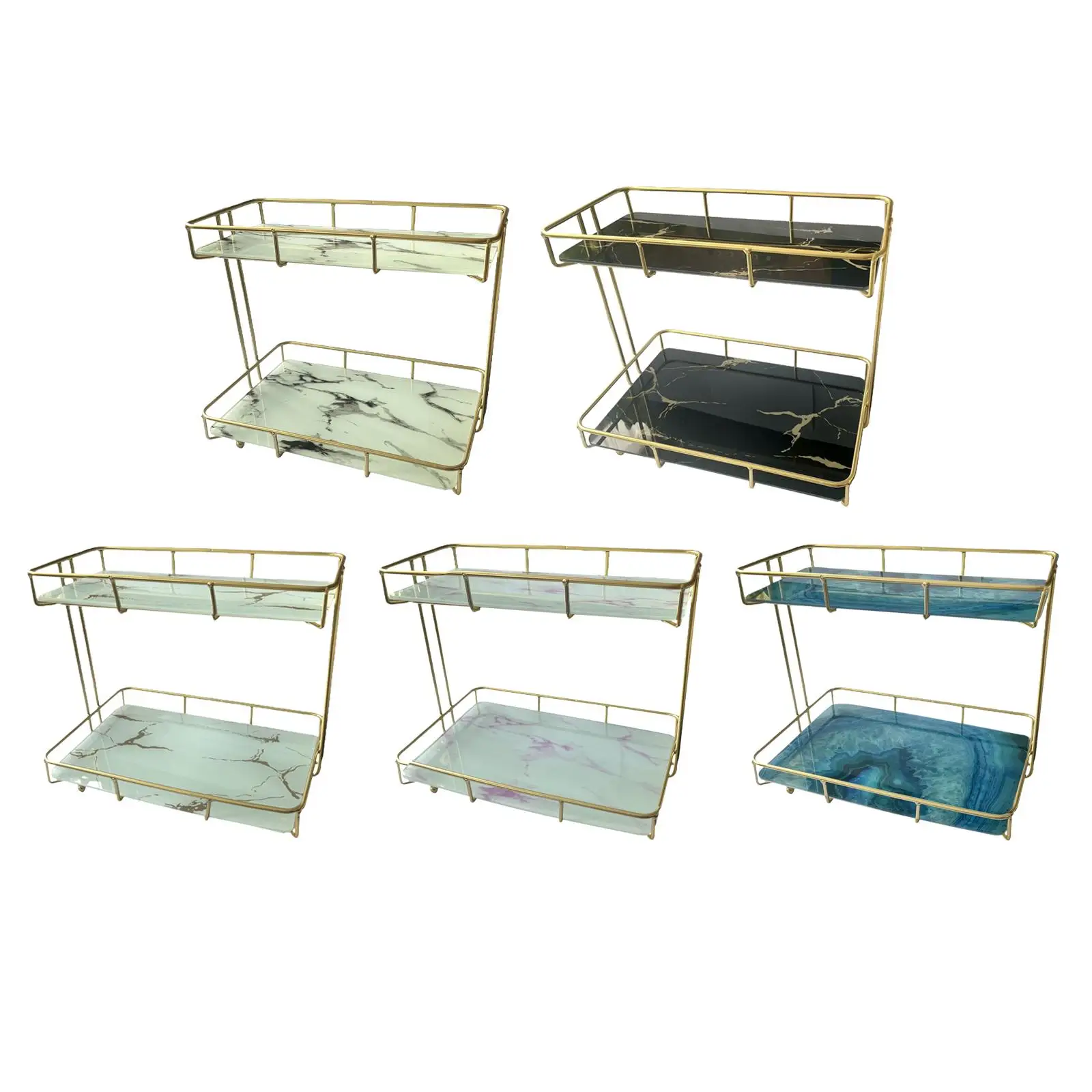 -Tier Standing Rack Display Organizador de cosméticos Suporte Prateleiras de armazenamento doméstico Suporte de maquiagem para bancada Mesa Cozinha