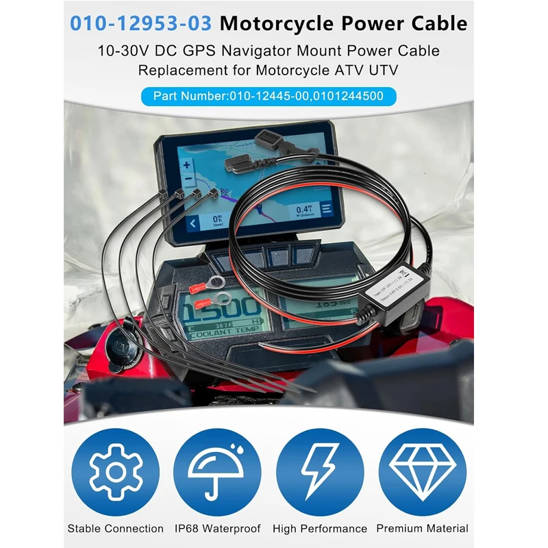 バイクナビゲーター電源ケーブル-010-12953-03-ガーミン・トレッド＆ズーモxtナビゲーター、バイク、atv、utv用