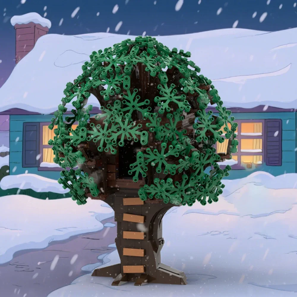 MOC 映画シーンヴィラガーデンツリーバートスツリーハウスビルディングブロックモデルストリートビューレンガ diy 組み立ておもちゃ子供のギフト