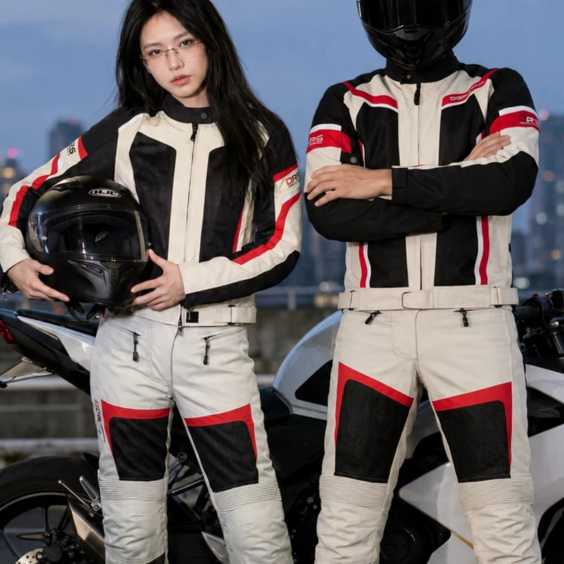 DUHAN Moto Motocross Riding Jacket Men Summer Breathable Mesh Motorcycle Jacket Racing Pants Knight Equipment CE