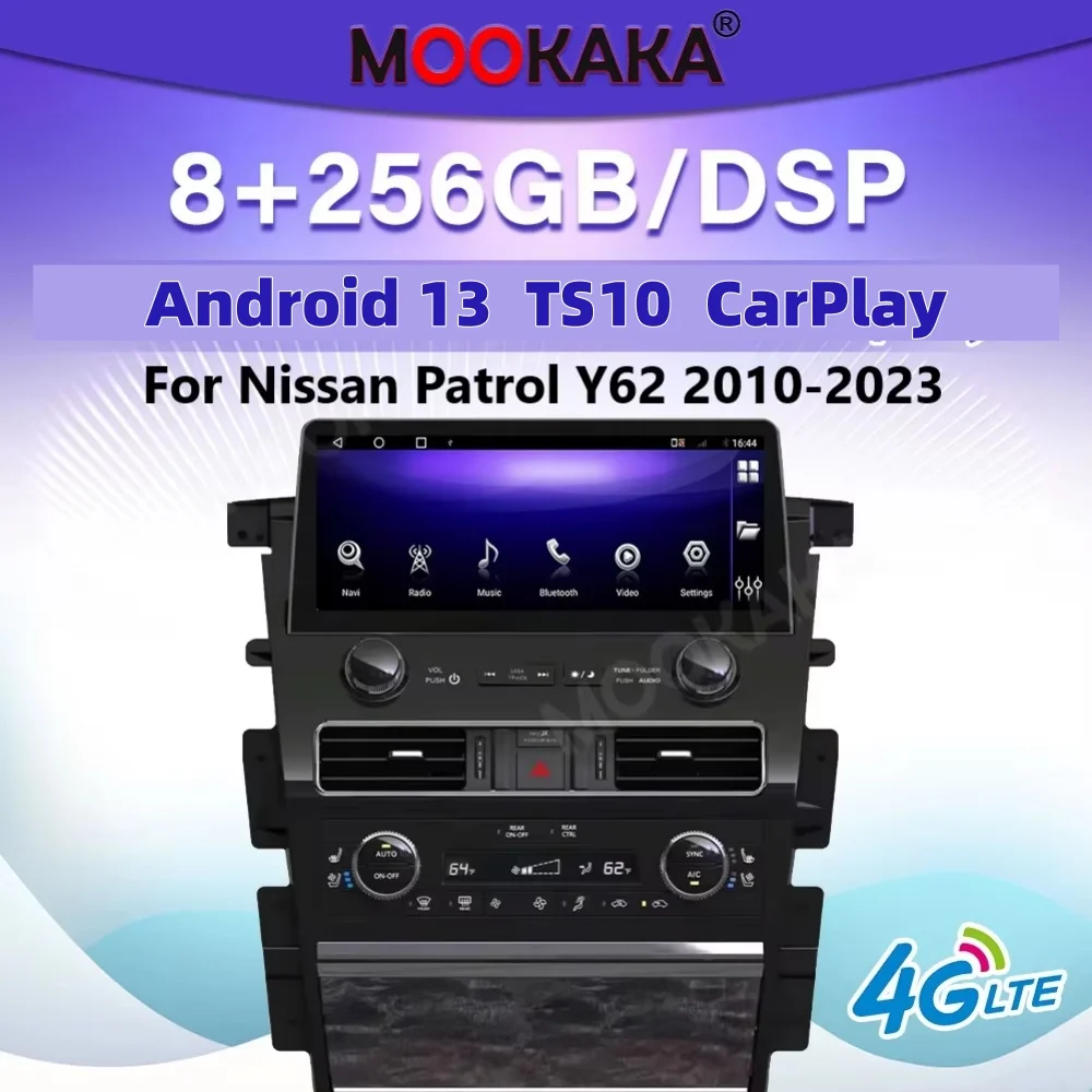 

12.3'' Car Radio For Nissan Patrol Y62 Amanda 2010-2023 Carplay Android Auto Multimedia Player GPS Navigation Stereo Head Unit