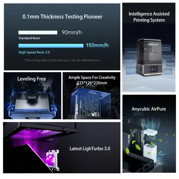 ANYCUBIC Photon Mono M7 AE verze Mono MSLA 3D tiskárna Vysokorychlostní pryskyřičná fotovytvrzovací technologie 14K 10'' LCD Velikost tisku 223*230*126 mm 8 nejlepší prodej 3D tiskárna 500x500x500 - №8