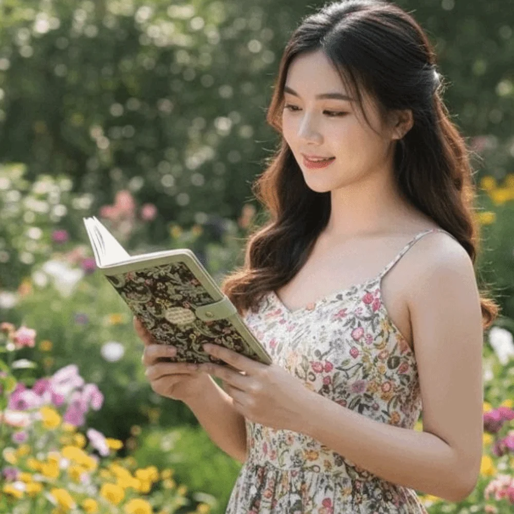 A6 Button Notebook for Money Flower Printed Daily Plan Cash Budget Ledger Academic Weekly Agenda Anti-splash Water - view 4