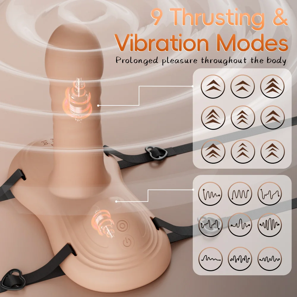 Wearable Cushion Thrusting Dildo Machine for Women Telescopic Vibe Seat Stimulator APP Remote Control Cowgirl/ Rear‑Entry Design