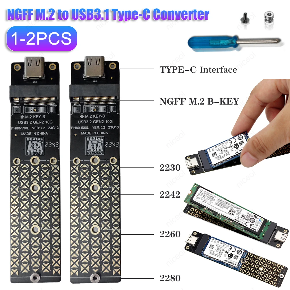 

Переходник M.2NGFF для жесткого диска SSD на USB, скорость 10 Гбит/с, адаптер для жесткого диска M.2 NGFF, чип JMS580 для SSD 2230/2242/2260/2280