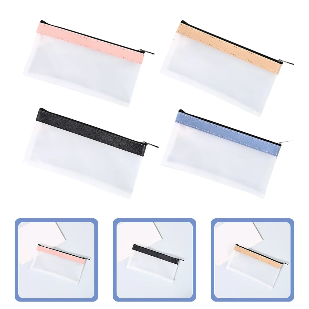 4 PCS 좋은 찾고 연필 케이스 보관 가방 학생 투명 Pvc 동전 수집기 슬리브