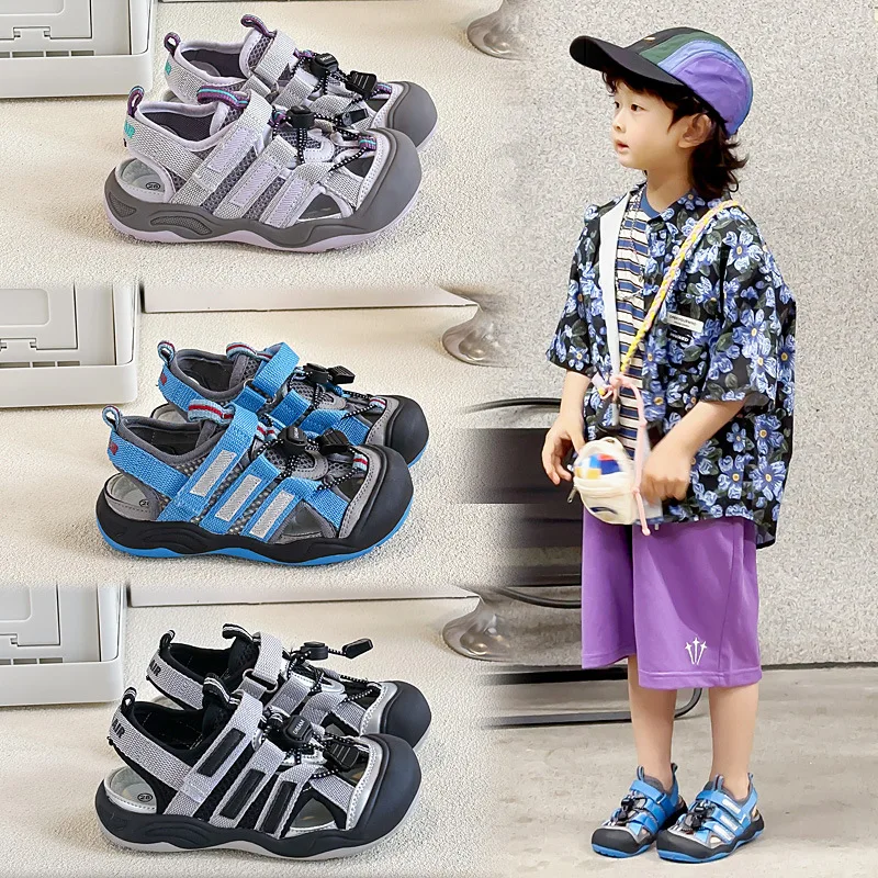 Boys Girls Sport Sandals Kids Water Shoes Hollow Out Sneakers 2026 Summer child Breathable Beach Sandals 26-37 for 11years