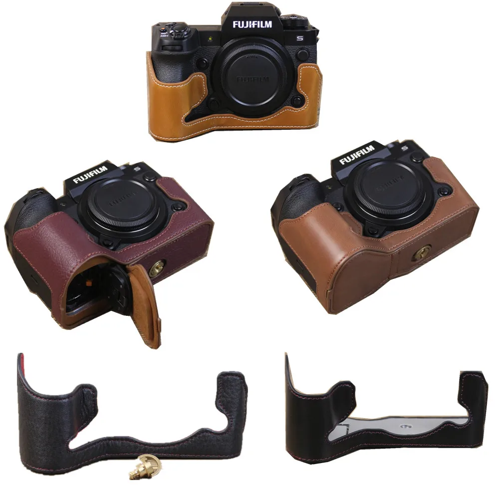 X-H2 X-H2S PU / Genuine Leather Camera Half Base Body Case Cover Protector for Fujifilm Fuji XH2S XH2 H2S Camera