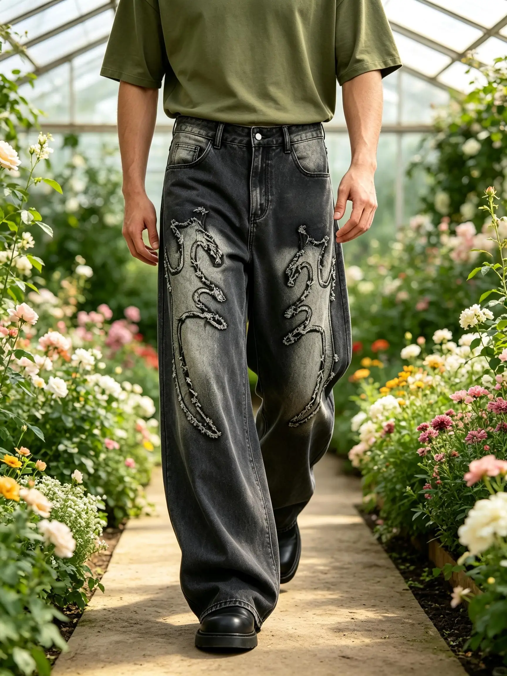 Loose Straight Cut Y2K Denim Jeans, Casual American Streetwear Pants, Practical Gift For Husband Daily Wear