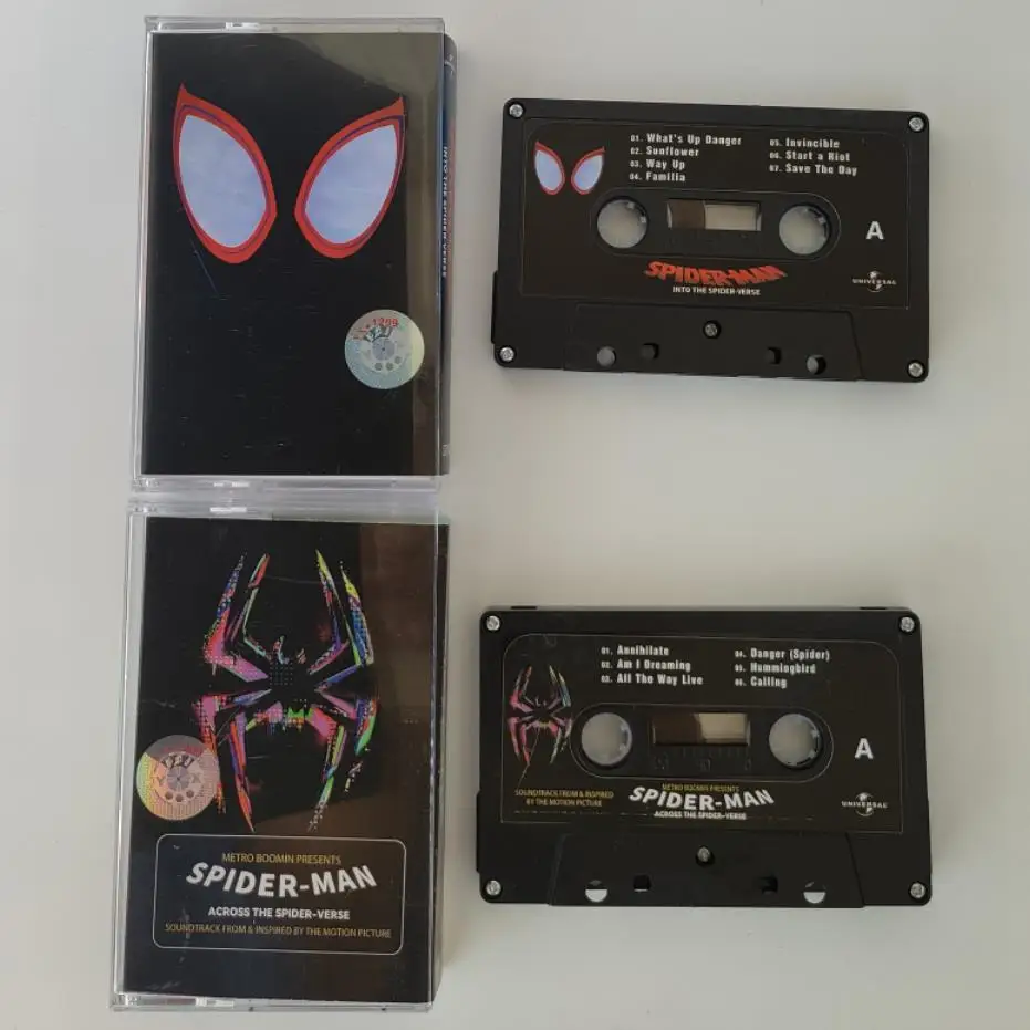 Spider-Man Across the Spider-Verse Music Tape Gwen Stacy Miles Morales Spiderman Cosplay Tape Soundtracks Box Walkman Cassettes