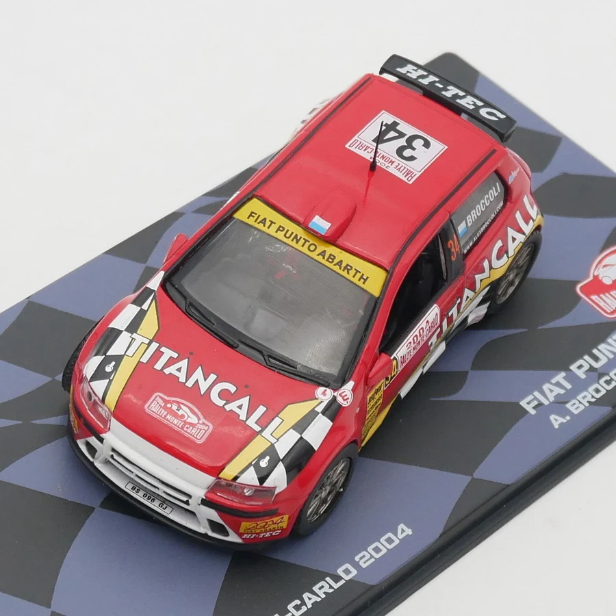 Ixo 1:43 Scale Diecast Alloy Fiat Punto S1600 WRC 2004 Racing Toys Cars Model Classics Adult Collection Souvenir Gifts Display