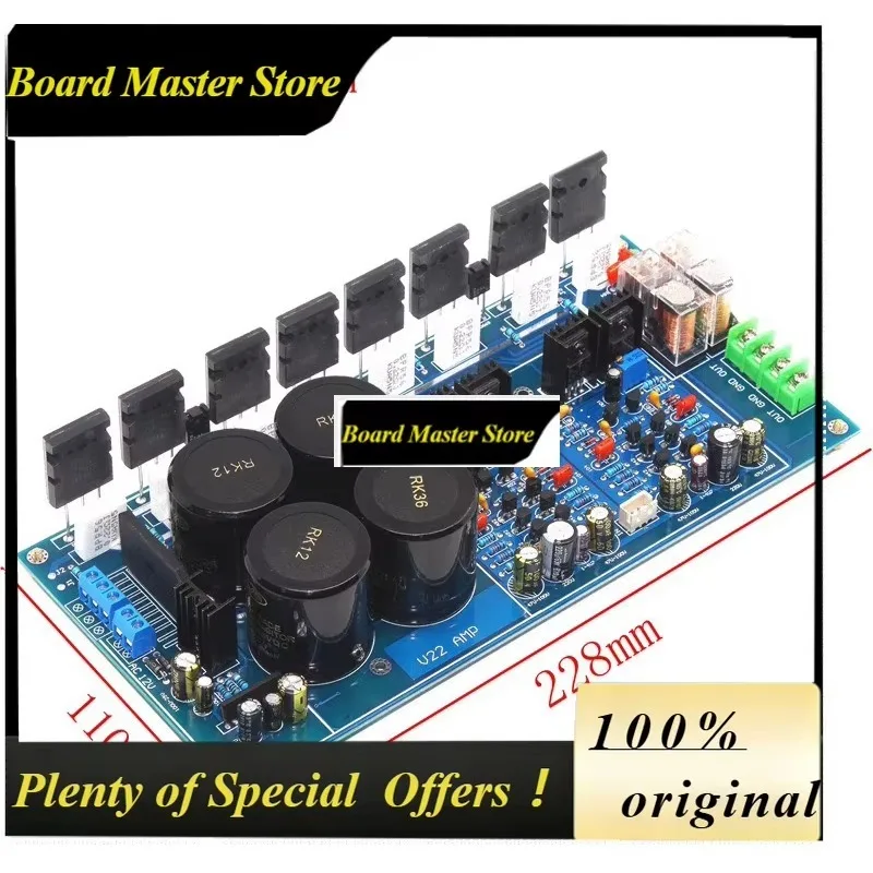 BoMaSV22 Class Ab Hifi Amplifier Board Tube 200w 2 Channel Stereo Power Amplifier Board