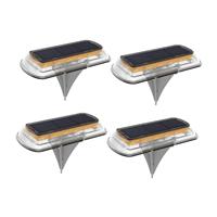 4Pcs LED Solar Decking Lights IP65 Waterproof Path Road Marker Garden Lamps
