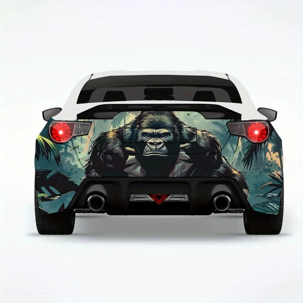 

Powerful_Gorilla_in_Jungle автомобильная наклейка-виниловая наклейка для задней части автомобиля, водонепроницаемые самоклеящиеся виниловые наклейки для хвоста и удара автомобиля