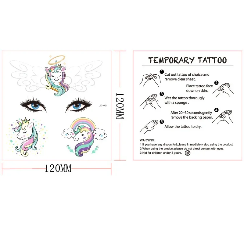 Glitter Face Stickers Tattoo for Children Waterproof Temporary Tattoo for Kid Festival Glitter Face Tiger Tattoo Festival Makeup