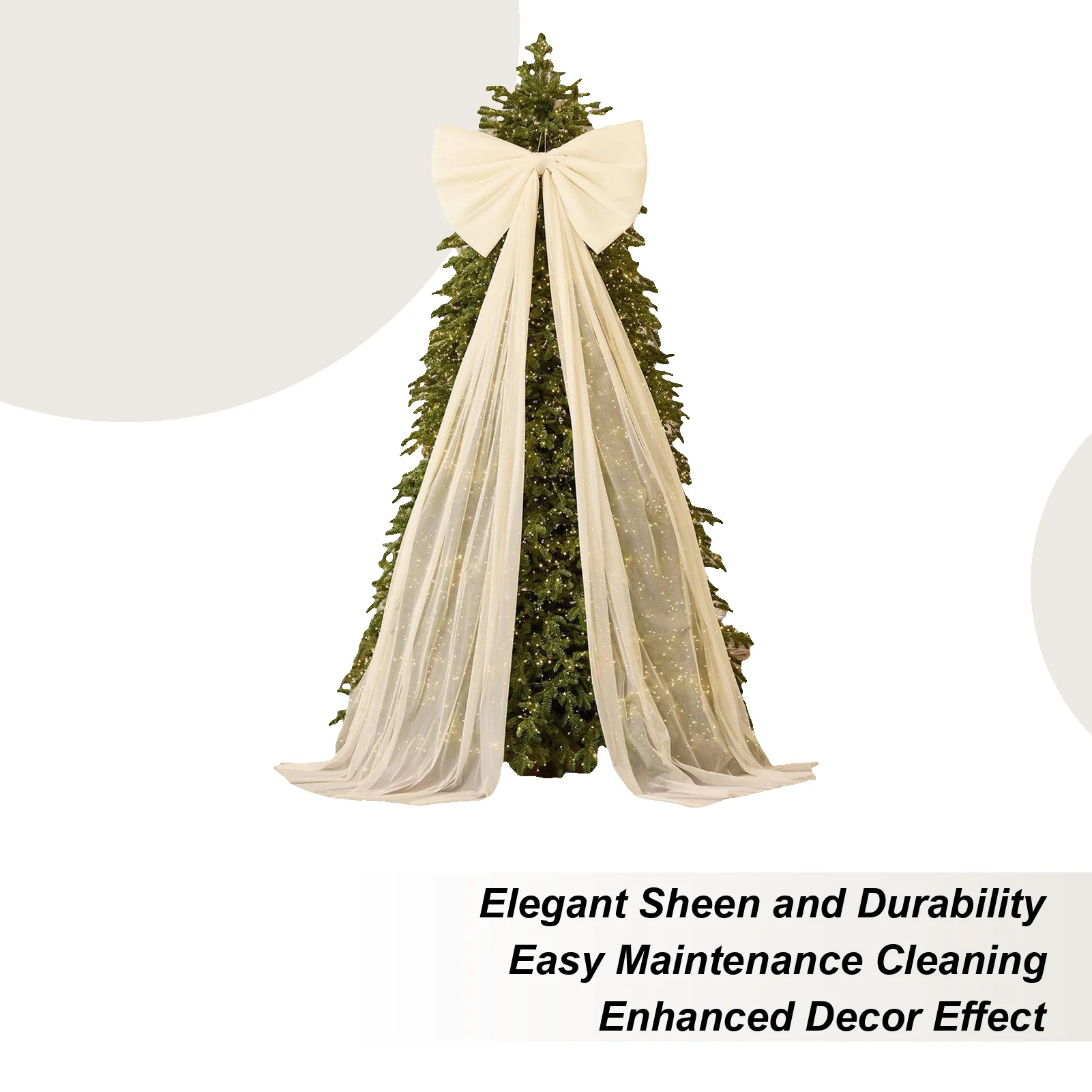 

Extra Large Christmas Tree Topper Bow 20 X 71 Inch Giant Indoor Outdoor Room Decor Christmas Holiday Ornament Bow For Door Wall