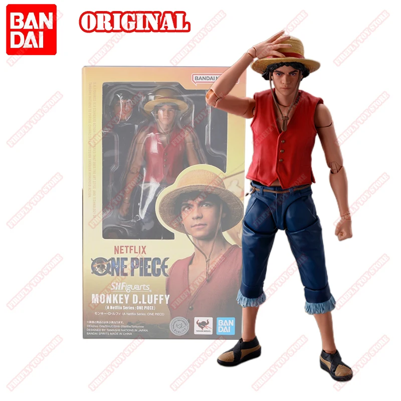 

BANDAI Original S.H.Figuarts One Piece Animation Peripheral Toys Netflix Luffy Anime Action Movable Model Figure Collection