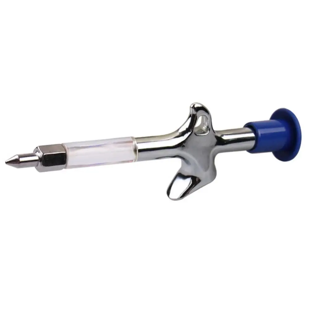 Practical Aluminum Alloy+Plastic Oiling Tool Silver Blue Mini Chain Injector Oiling Mini Nozzle Outdoor Sports