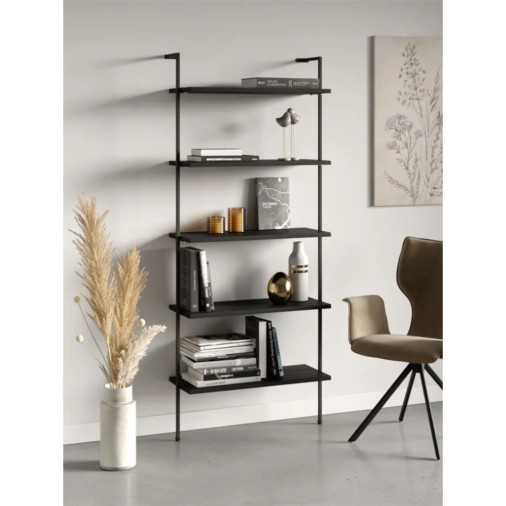 

Shelf against the wall Bookshelf Living room solid wood flower stand Floor-to-ceiling multi-layer display stand Wrought iron