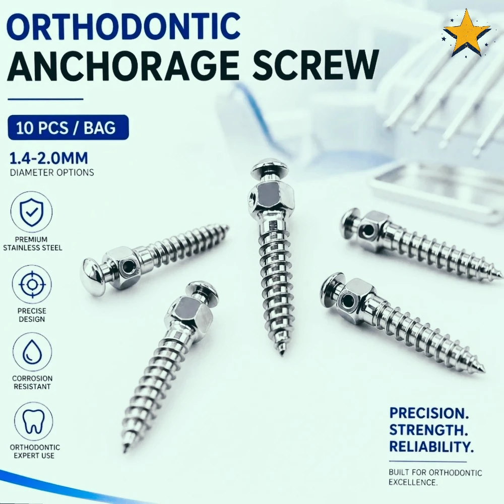 

Orthodontic TAD Mini Screws Anchorage 1.4-2.0mm 10PCS/Pack Dental Implant Tools