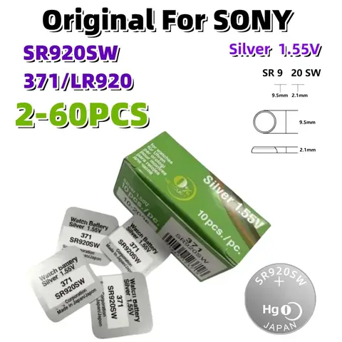 2-60 peças sr920sw original para sony ag6 371 lr920 sr927 171 370 l921 lr69 sr920 baterias de botão para relógio brinquedos moeda de célula remota