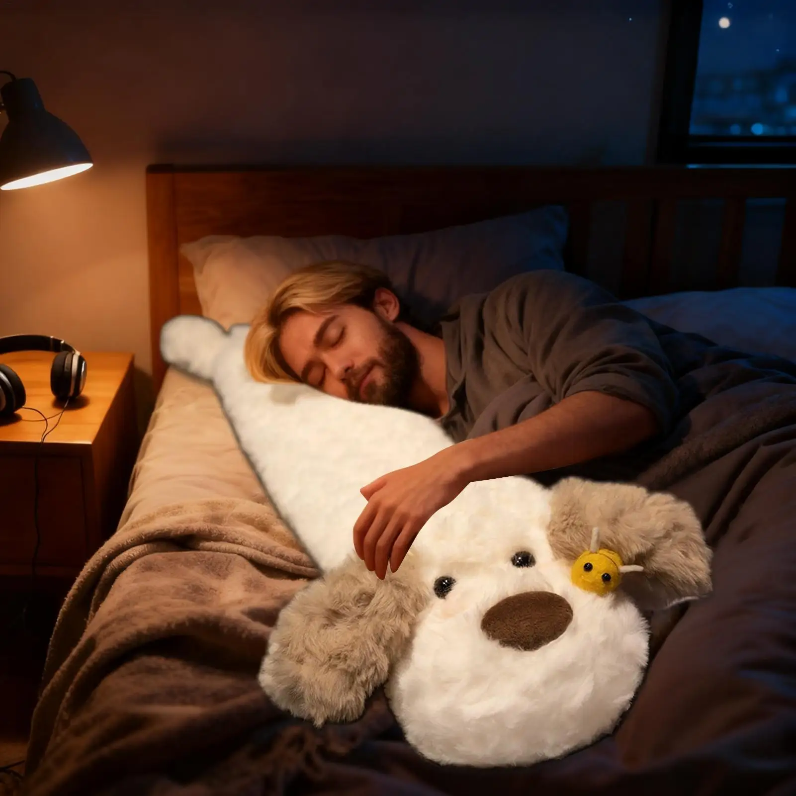 

Hot Water Bottle With Cover 29.5 Inch Plush Long Bee Dog Warming Supplies Large Hot Water Bottle For Home Offices School Outdoor