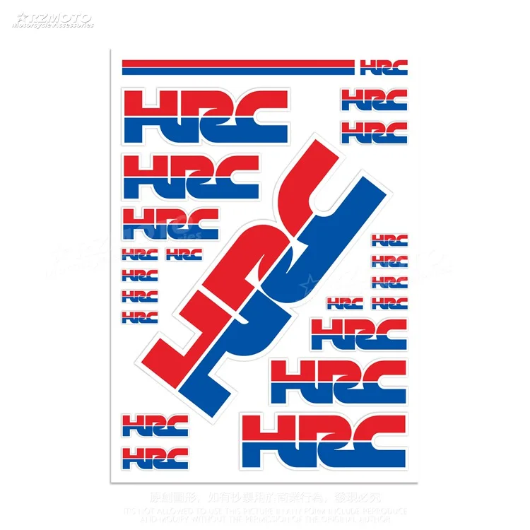 Honda HRC RACING Motorcycle Decoration Stickers Reflective Waterproof Helmet Decals CBR RCV Accessories Sponsor Stickers
