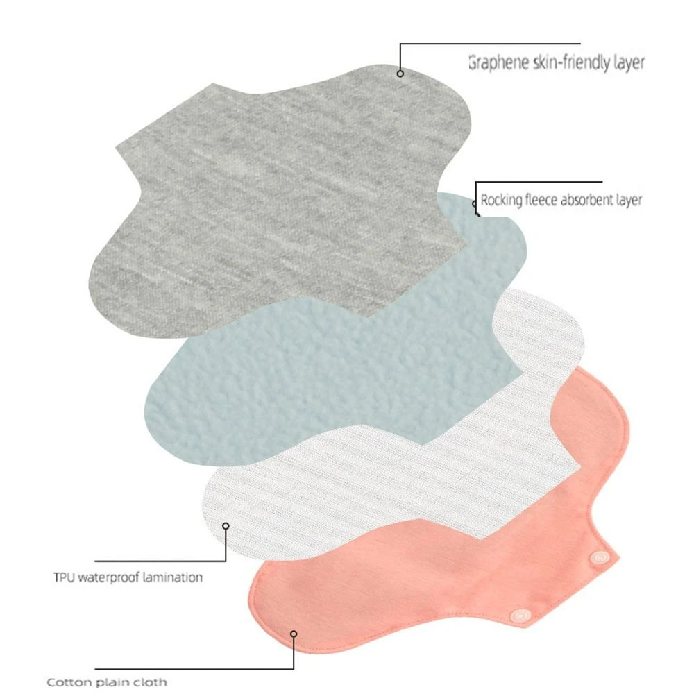 

Многоразовые моющиеся тканевые прокладки для менструации 23/28 см, дышащие, супервпитывающие, гигиенические прокладки-вкладыши