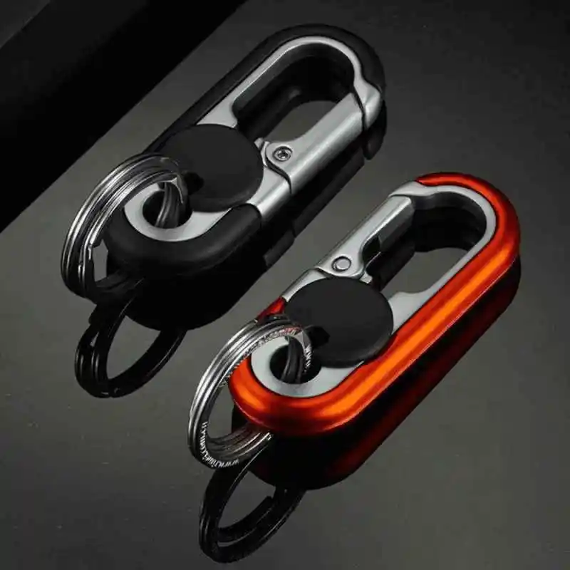 1PC Herren Auto Schlüsselbund Business Schlüssel Halter Doppel Ring Schlüssel Ring Kreative Anti-verloren Schlüsselbund Geschenk Auto Styling auto Zubehör – Detail 11