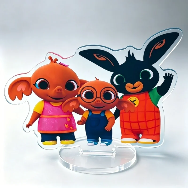Nouvelle figurine de lapin en acrylique 2026, décoration de gâteau d'anniversaire, ornement de dessin animé, collection de figurines de bureau, cadeau