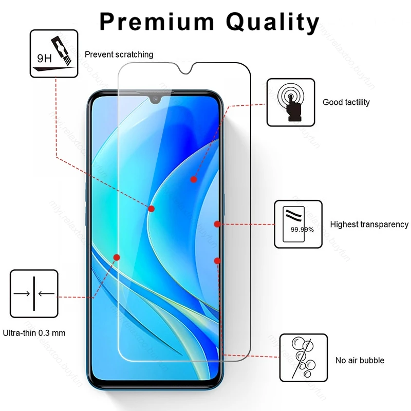 2 sztuk szkło hartowane dla Huawei Nova Y70 Y 70 Plus pełna pokrywa folia ochronna przeciwwybuchowe HD Film na Hauwei Nova Y70 + 6.75\