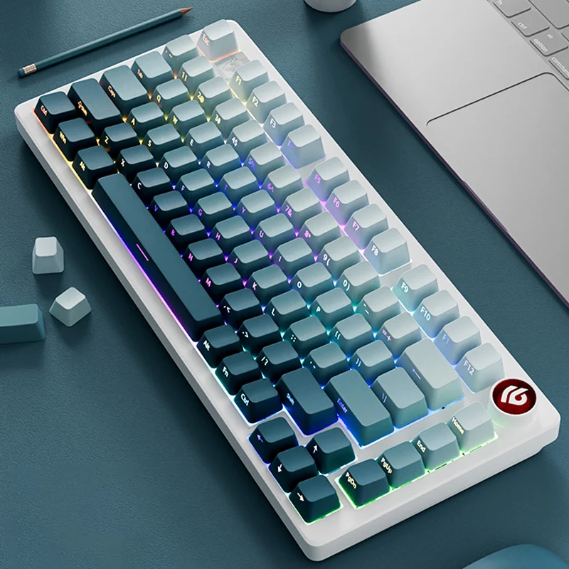 135 Keys Gradient Green Shine Through Keycaps Side Printed PBT Double Shot Keycaps OEM Profile for MX Switches Gaming Keyboards image 4