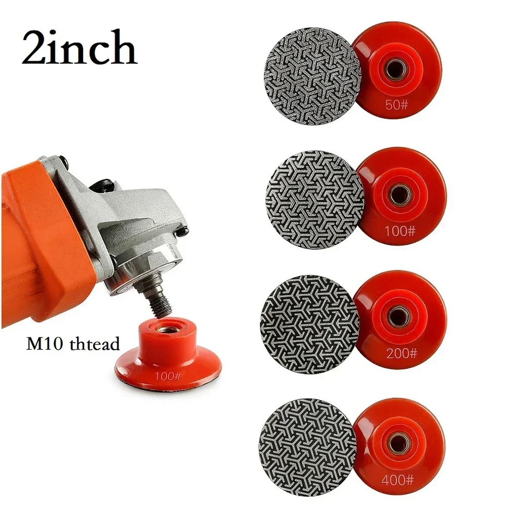 2Inch 50mm M10 Electroplated Polishing Pads Tile Glass Concrete Stone Sanding Pads Grinding Disc