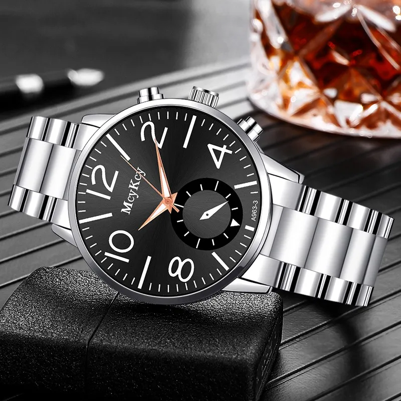 New Men\'S Watches Luxury Stainless Steel Automatic Date Clock Quartz Watch Casual Business Watch For Men 2023 Reloj Hombre