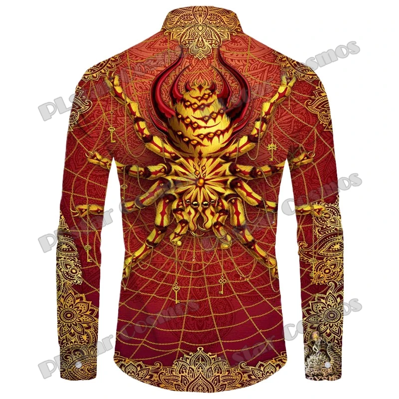 PLstar Cosmos Spiders & Dragonfly 3D Printed Fashion Men's Long Sleeve Button Down Shirts Spring Mens Casual Lapel Shirt CXS17