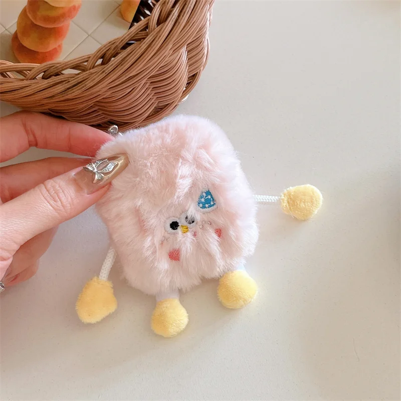 Модный пушистый мягкий плюшевый рождественский чехол для наушников Apple AirPods 4 1 2 Pro 3, меховой милый защитный чехол для наушников